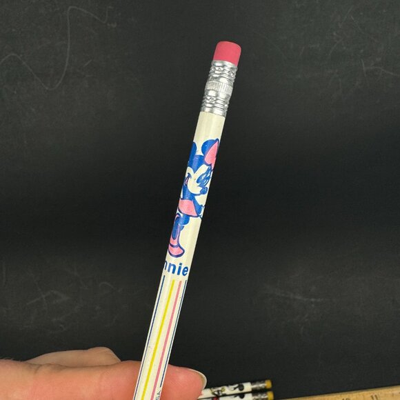 Vtg 3 Used Sharpened Disney Mickey Minnie Mouse Wood Pencils Collect Made in USA - Picture 8 of 10